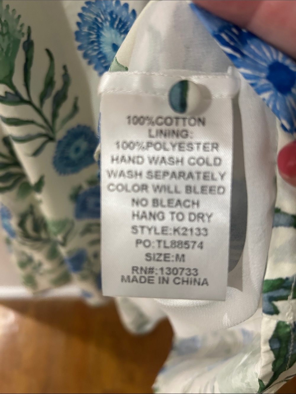 Umgee Blue & Green Floral Short Dress - Picture 3 of 4